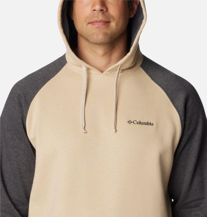 Beige Men's Columbia Hart Mountain II Hoodie | OWVQL-5329