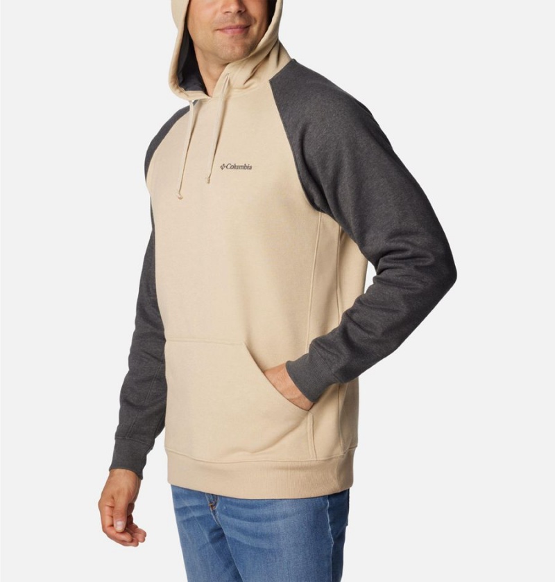 Beige Men's Columbia Hart Mountain II Hoodie | OWVQL-5329