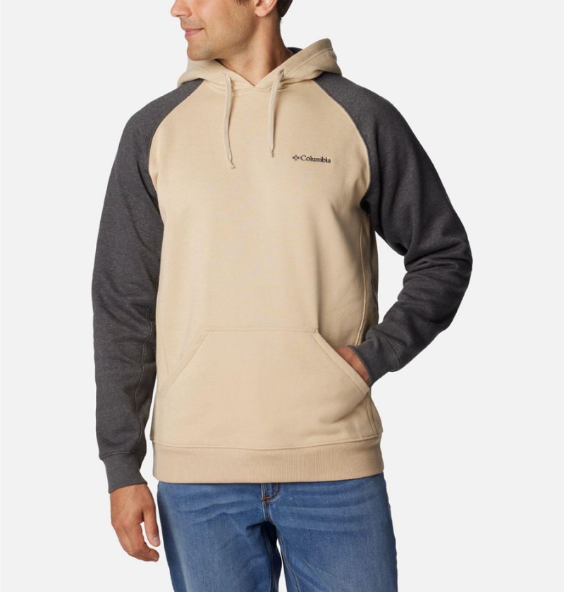 Beige Men\'s Columbia Hart Mountain II Hoodie | OWVQL-5329