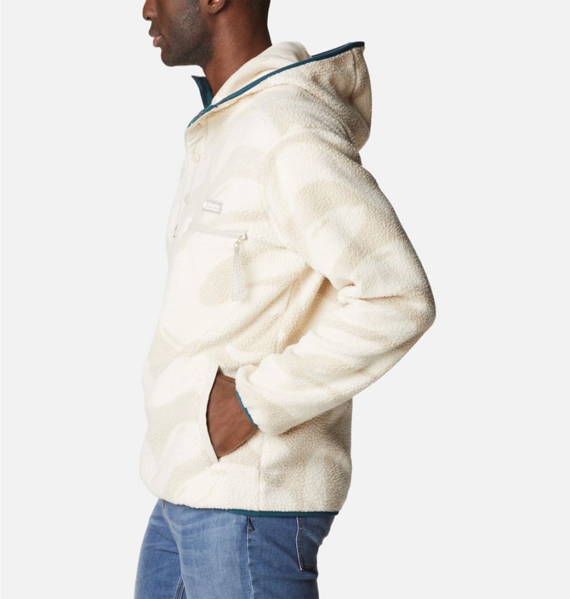 Beige Men's Columbia Helvetia Sherpa Fleece Hoodie | BQGSZ-3485