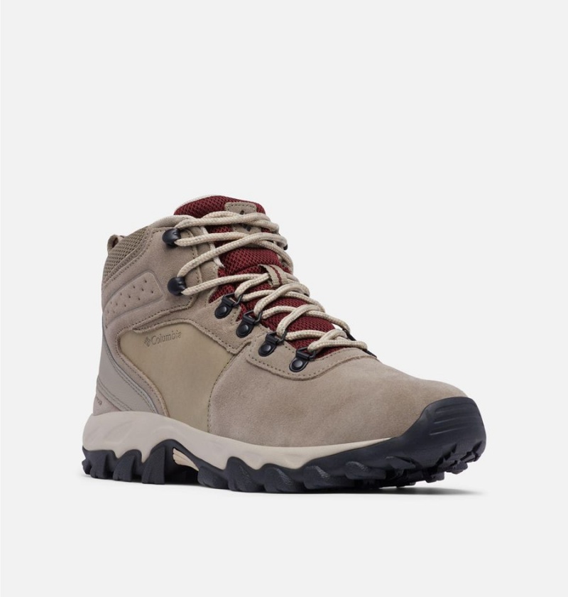 Beige Men's Columbia Newton Ridge Plus II Suede Waterproof Boot Hiking Shoes | XBZSD-3219