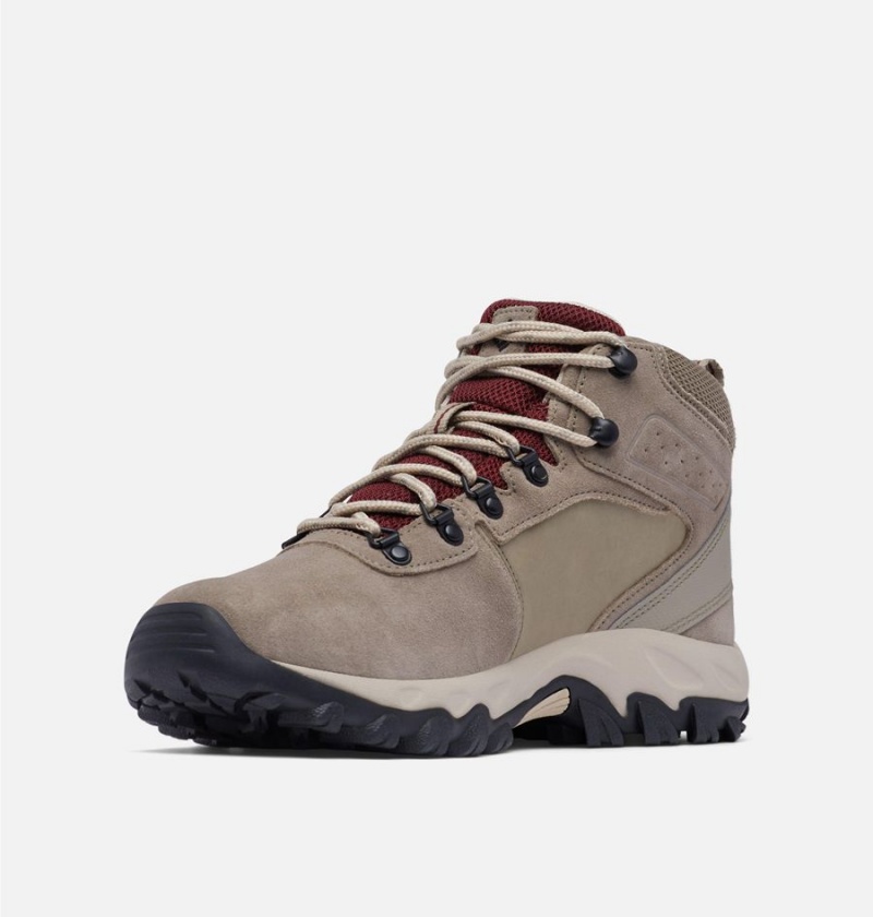 Beige Men's Columbia Newton Ridge Plus II Suede Waterproof Boot Hiking Shoes | XBZSD-3219