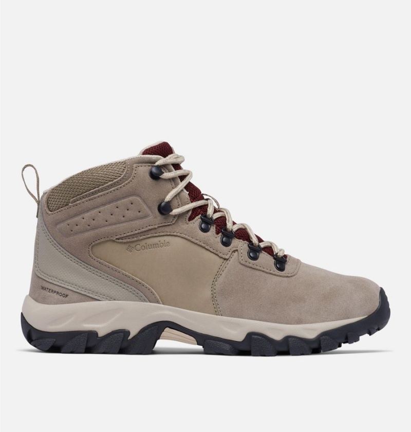 Beige Men\'s Columbia Newton Ridge Plus II Suede Waterproof Boot Hiking Shoes | XBZSD-3219