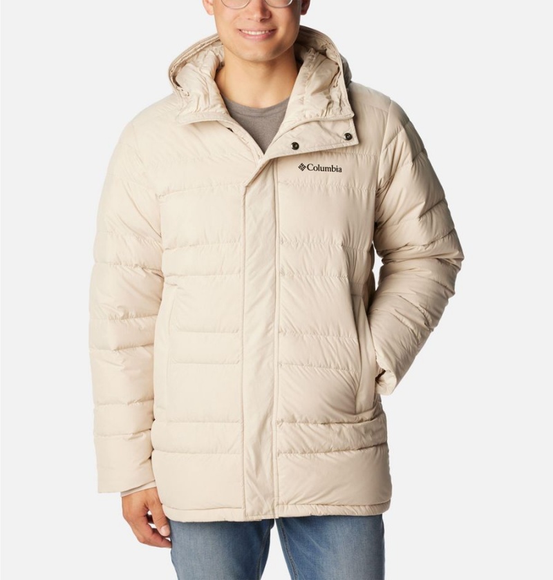 Beige Men\'s Columbia Saltzman Parka Insulated Puffer Jacket | RLZXY-3829