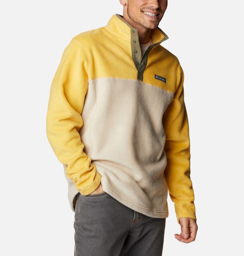 Beige Men's Columbia Steens Mountain Half Snap Fleece Pullover | ZIWGK-3018