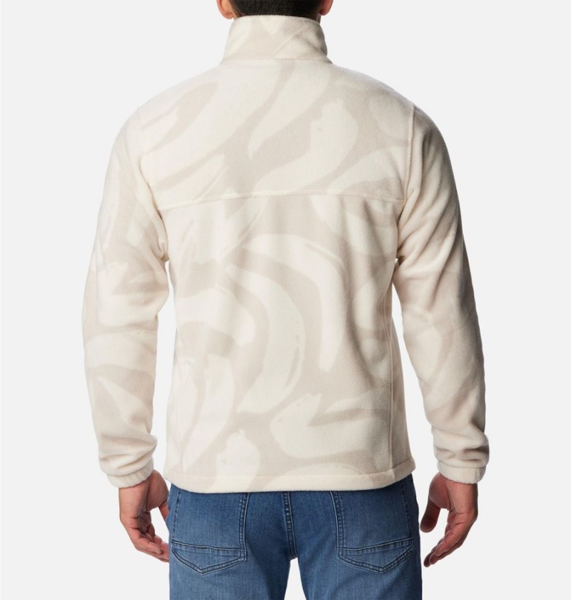 Beige Men's Columbia Steens Mountain Printed Fleece Jacket | BJLPM-1365