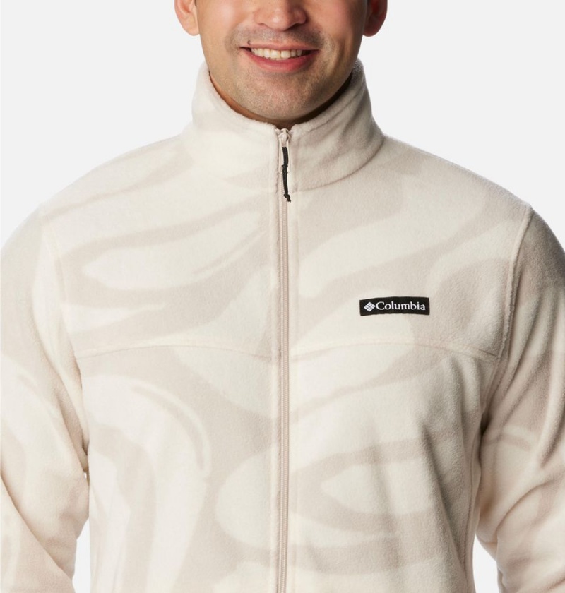 Beige Men's Columbia Steens Mountain Printed Fleece Jacket | BJLPM-1365