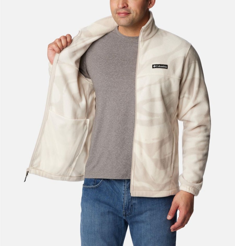 Beige Men's Columbia Steens Mountain Printed Fleece Jacket | BJLPM-1365