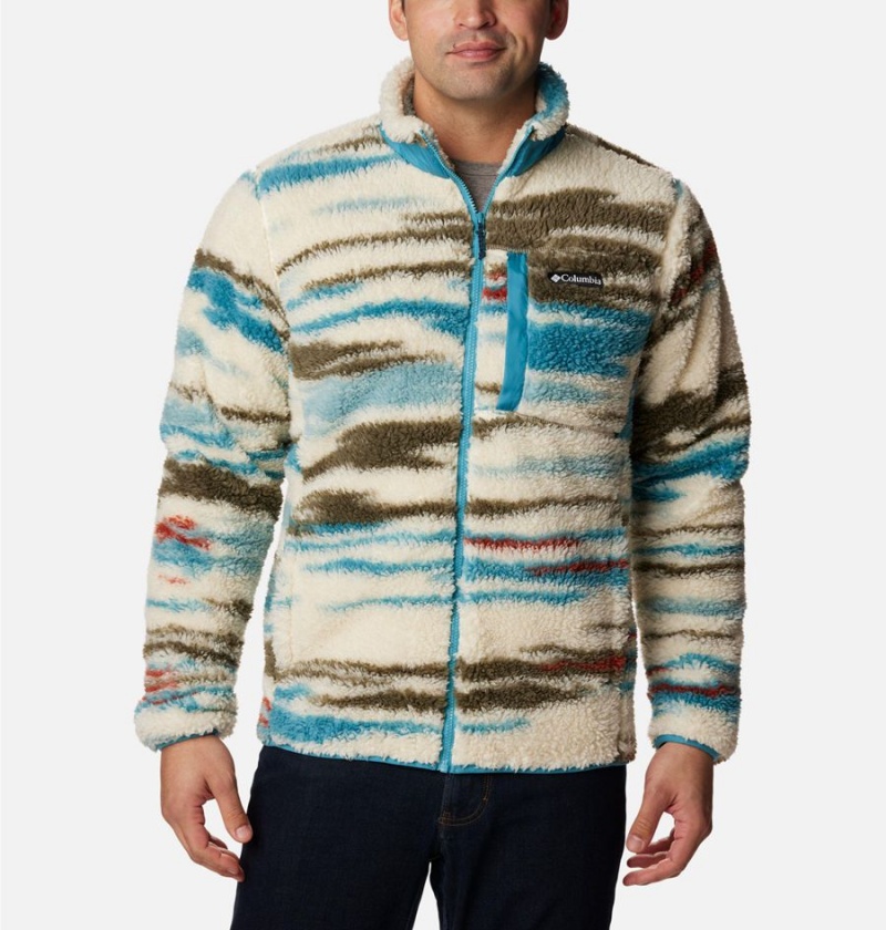 Beige Men\'s Columbia Winter Pass Printed Fleece Jacket | BPZLE-8243