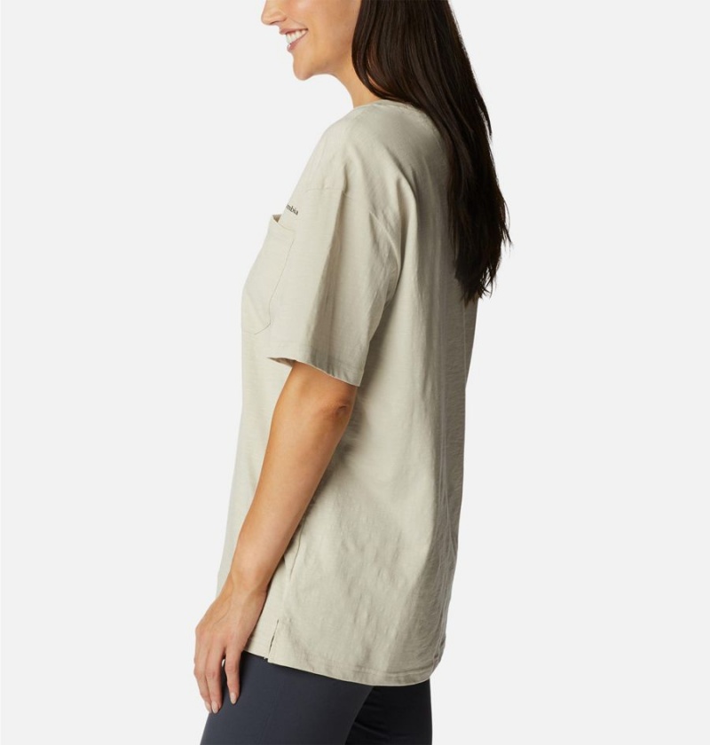 Beige Women's Columbia Break It Down T-Shirt | HFWJX-7204