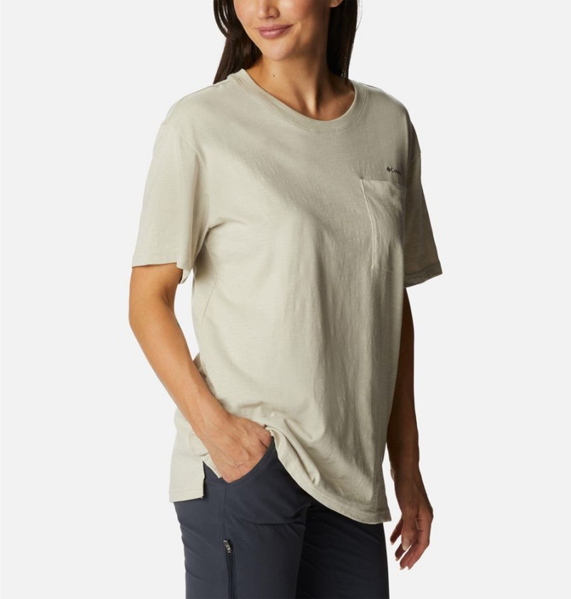 Beige Women's Columbia Break It Down T-Shirt | HFWJX-7204