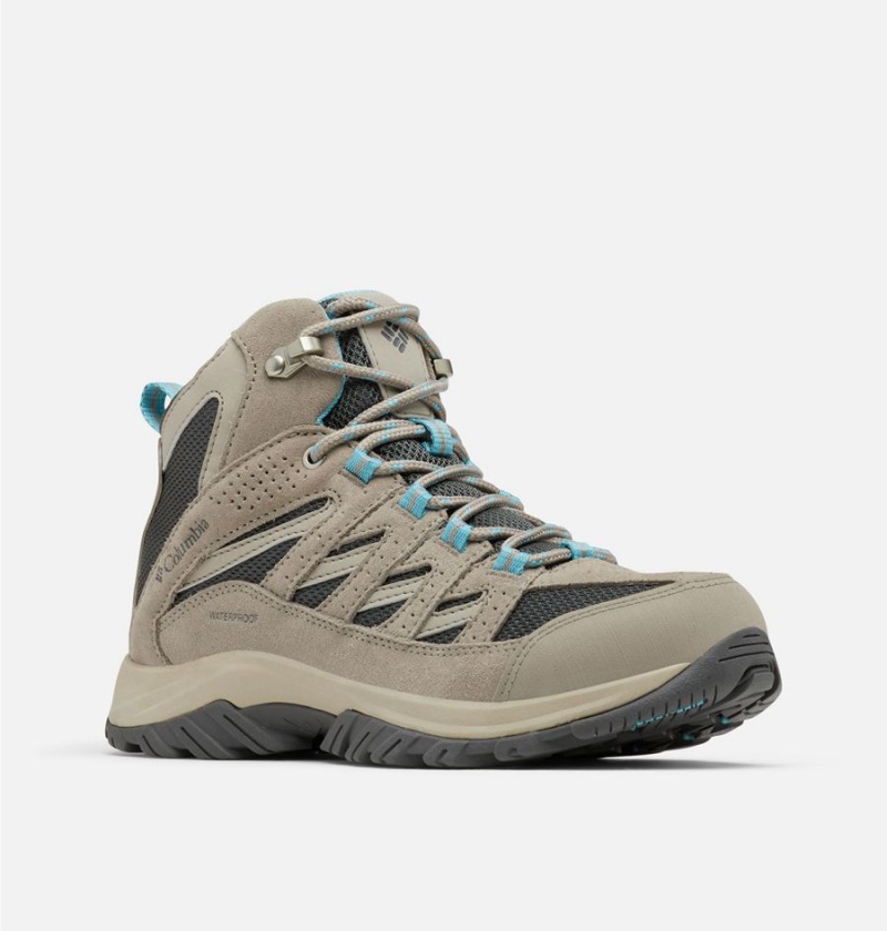 Beige Women's Columbia Crestwood Mid Waterproof Boot Hiking Shoes | PJMHU-7690