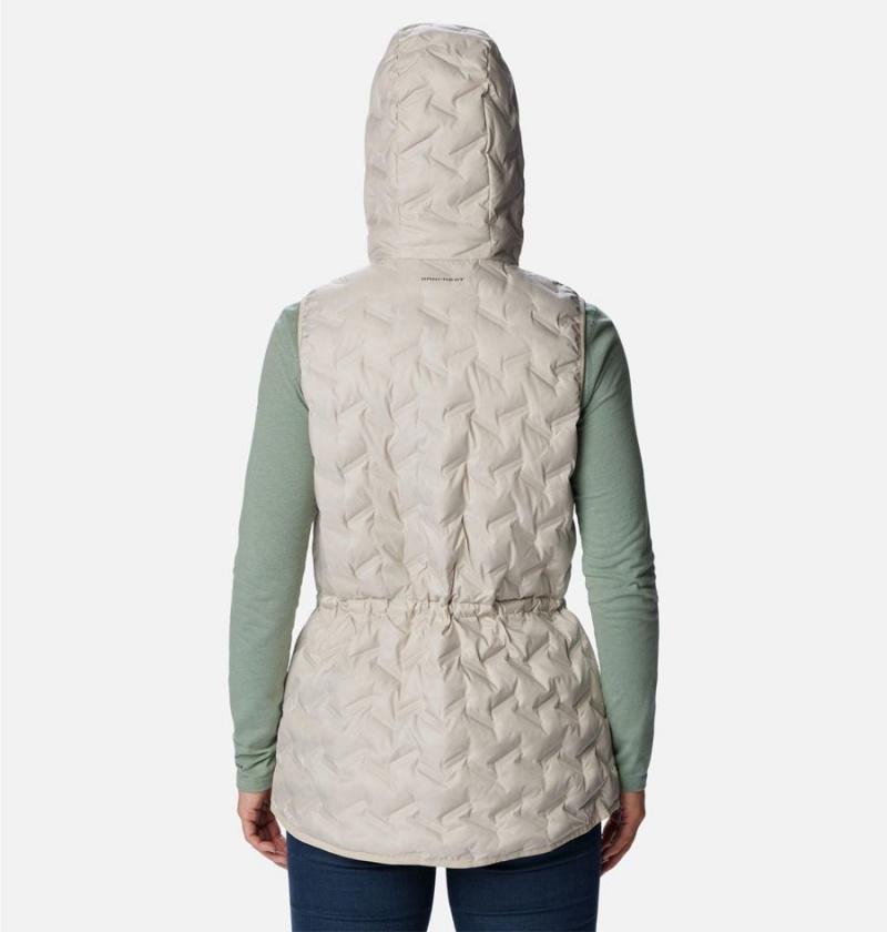 Beige Women's Columbia Delta Ridge Hooded Vest | HJYEK-6301