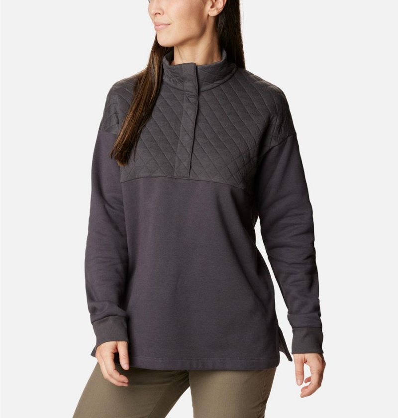 Beige Women's Columbia Hart Mountain Quilted Half Snap Pullover | BXASH-9530