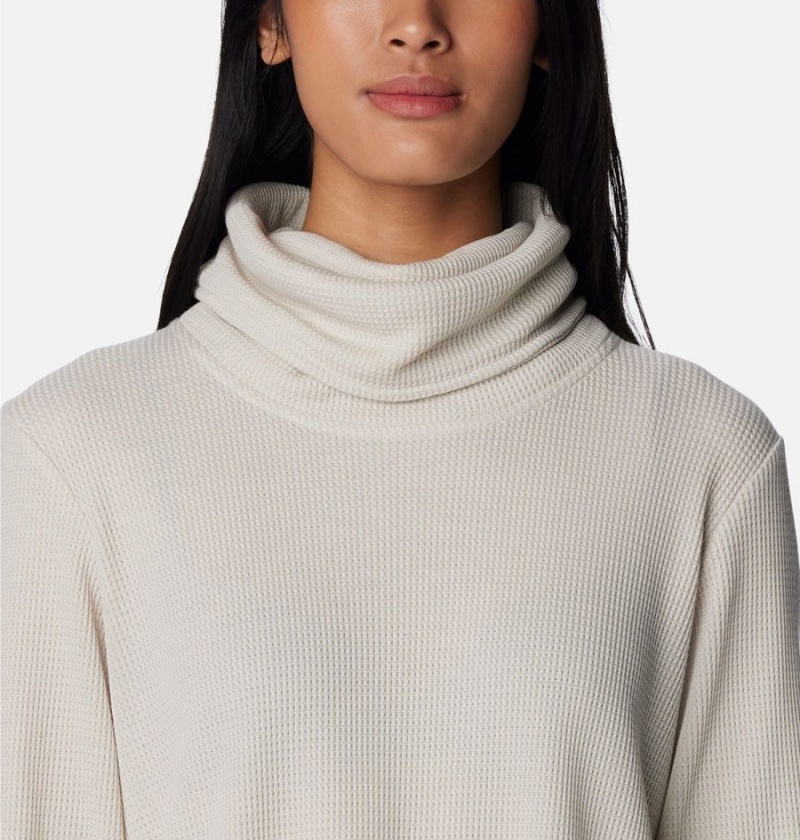 Beige Women's Columbia Holly Hideaway Waffle Cowl Neck Pullover | TIGJF-6719