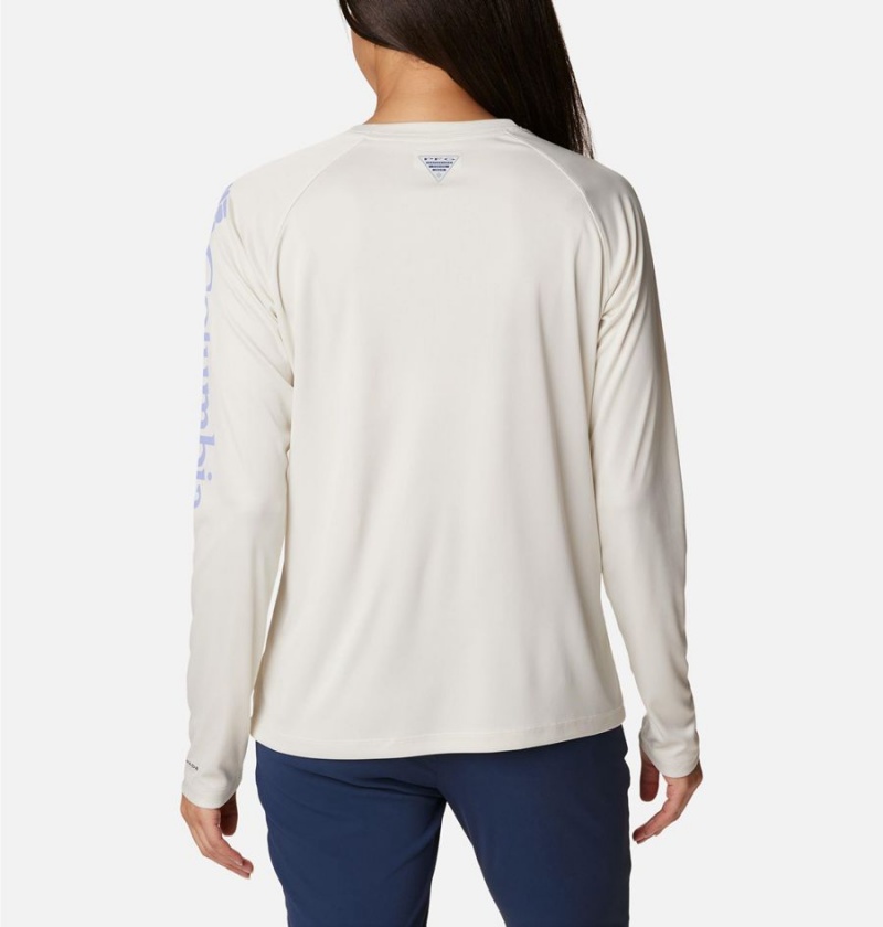 Beige Women's Columbia PFG Tidal II Long Sleeve T-Shirt | WZEOA-8127