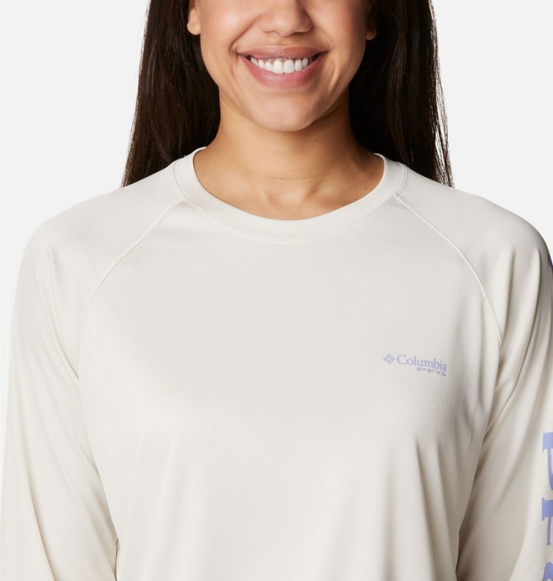 Beige Women's Columbia PFG Tidal II Long Sleeve T-Shirt | WZEOA-8127