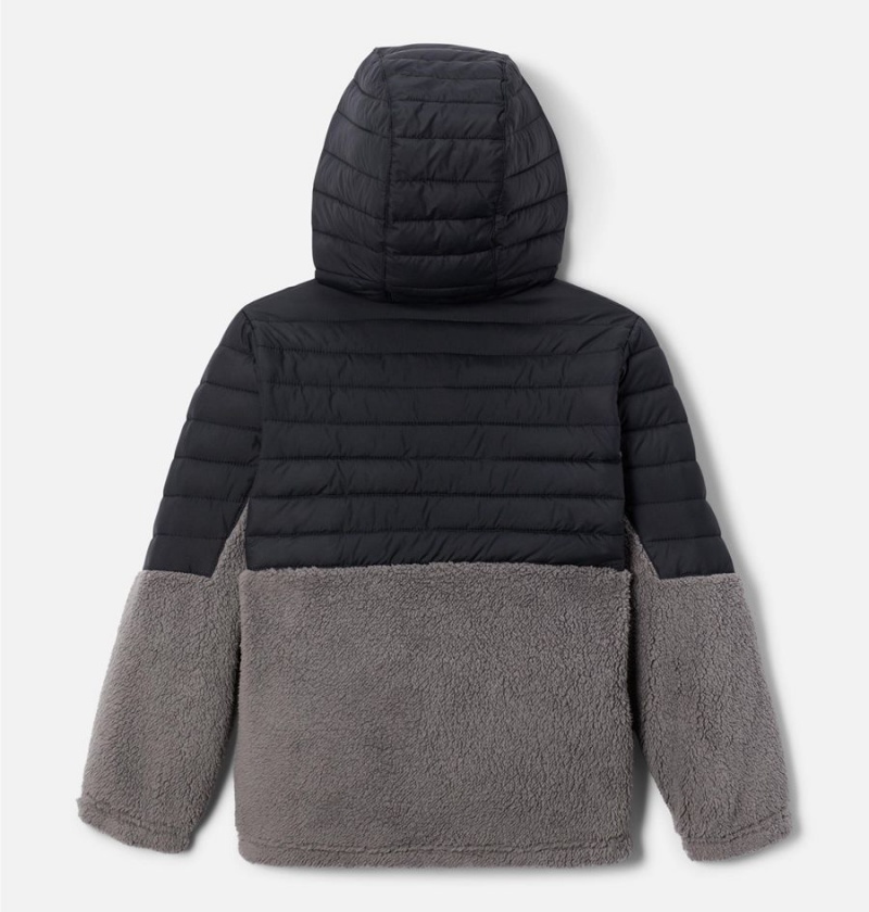 Black Kids' Columbia Powder Lite Novelty Hooded Jacket | XEVTO-3914