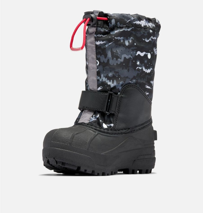 Black Kids' Columbia Powderbug Forty Print Boots | GXWCP-5864