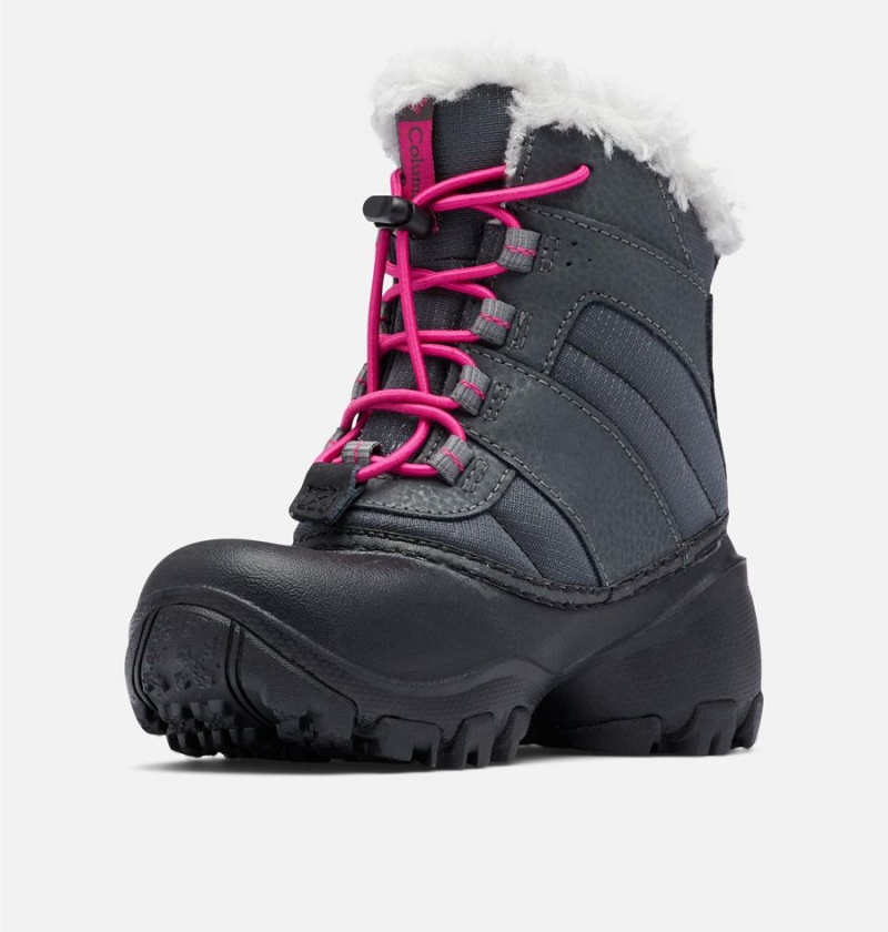 Black Kids' Columbia Rope Tow Waterproof Faux-Fur Trim Boots | YKBJH-2631