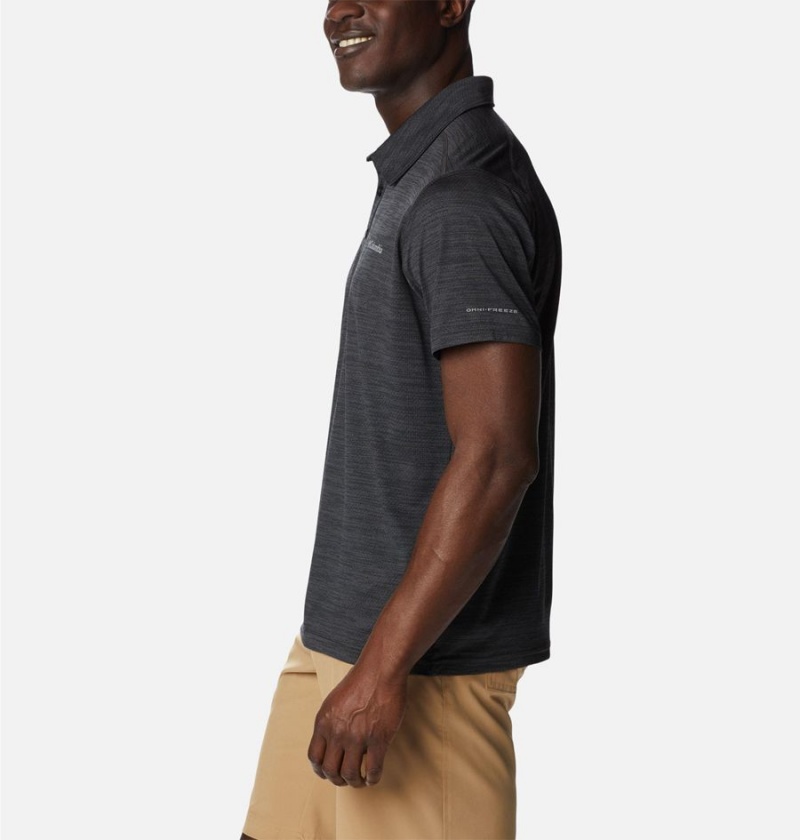 Black Men's Columbia Alpine Chill Zero Polo Shirt | CFYGO-1504