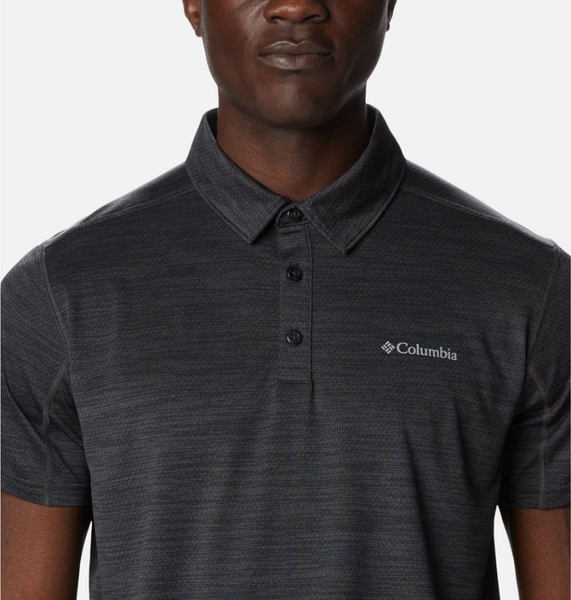 Black Men's Columbia Alpine Chill Zero Polo Shirt | CFYGO-1504