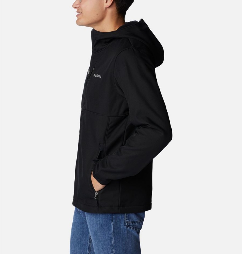 Black Men's Columbia Ascender Hooded Softshell Jackets | LJVGD-9045