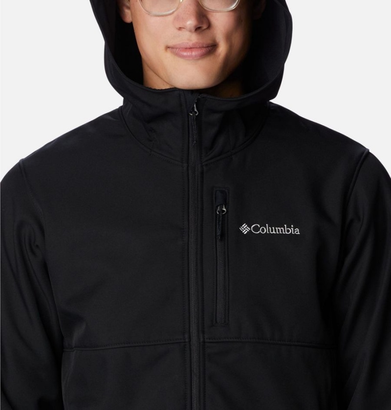 Black Men's Columbia Ascender Hooded Softshell Jackets | LJVGD-9045