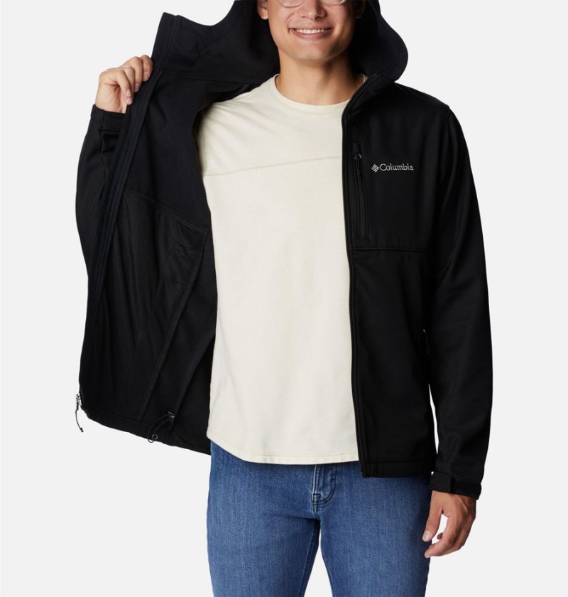 Black Men's Columbia Ascender Hooded Softshell Jackets | LJVGD-9045