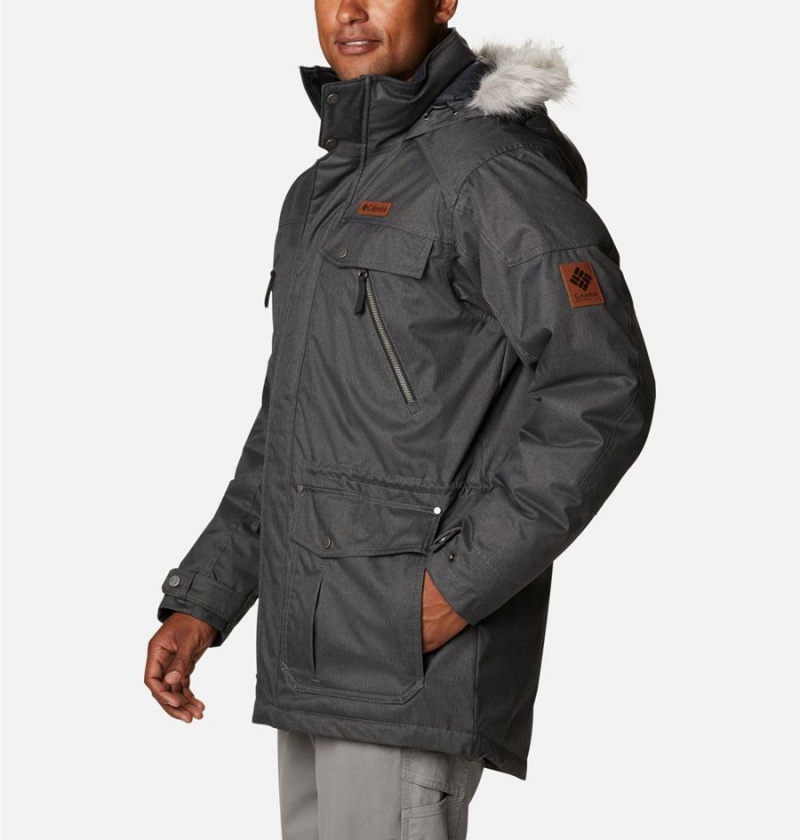 Black Men's Columbia Barlow Pass 550 TurboDown Coats | IZKXT-5731