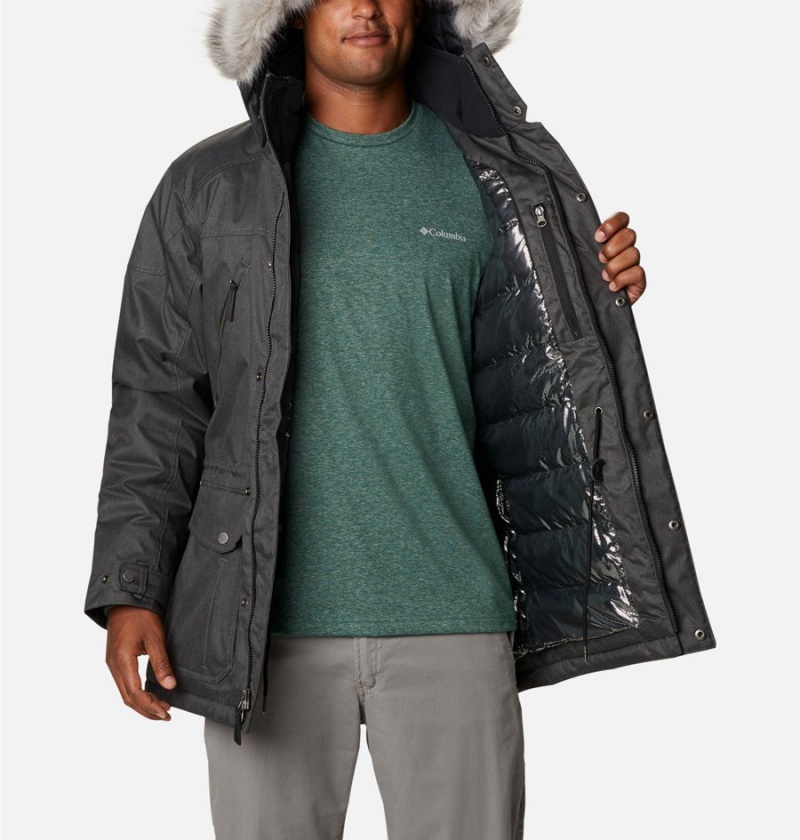 Black Men's Columbia Barlow Pass 550 TurboDown Coats | IZKXT-5731