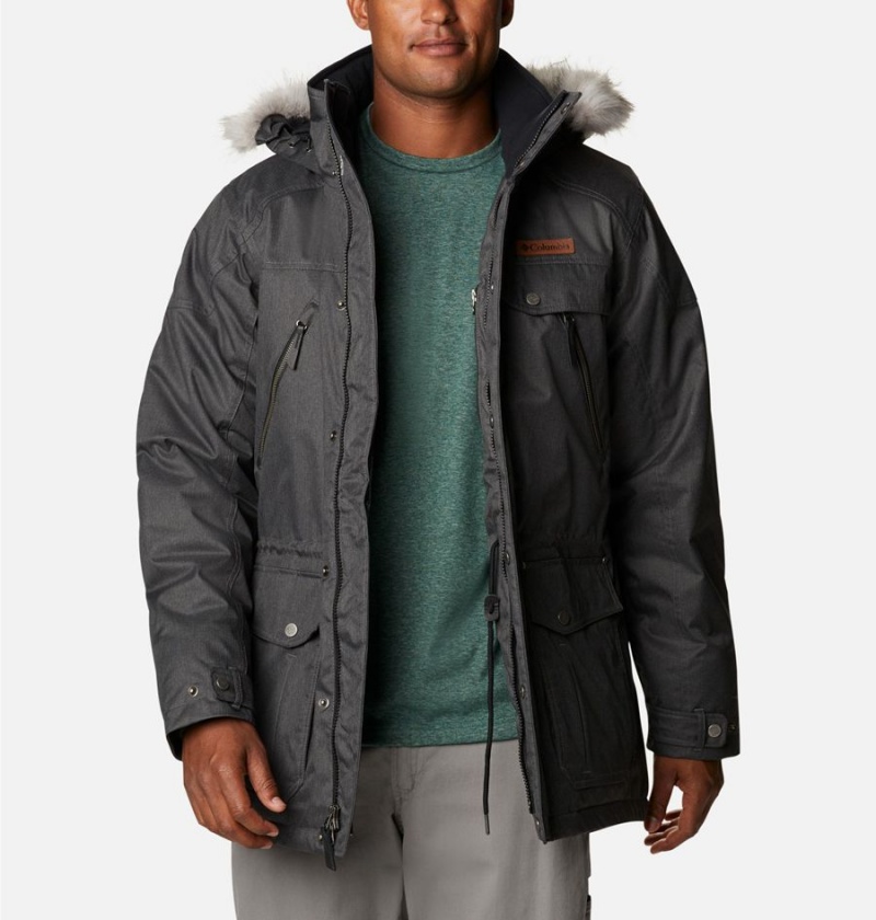 Black Men\'s Columbia Barlow Pass 550 TurboDown Coats | IZKXT-5731