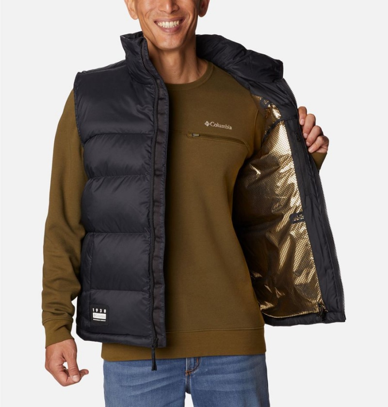 Black Men's Columbia Bulo Point II Omni Heat Infinity Down Vest | LBHUN-5401