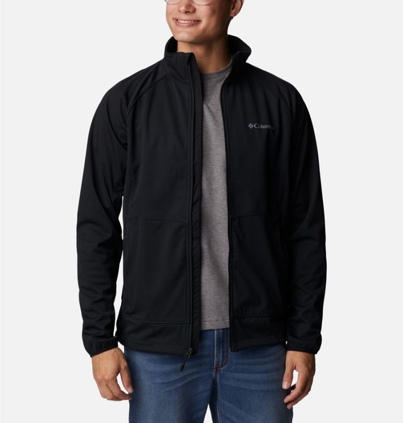 Black Men's Columbia Canyon Meadows Softshell Jackets | WCKYT-7519