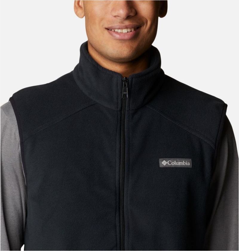 Black Men's Columbia Castle Dale Fleece Vest | KRDPM-0715