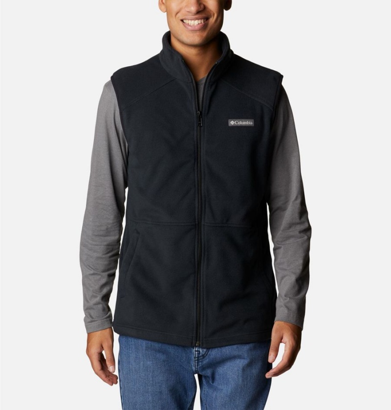 Black Men\'s Columbia Castle Dale Fleece Vest | KRDPM-0715