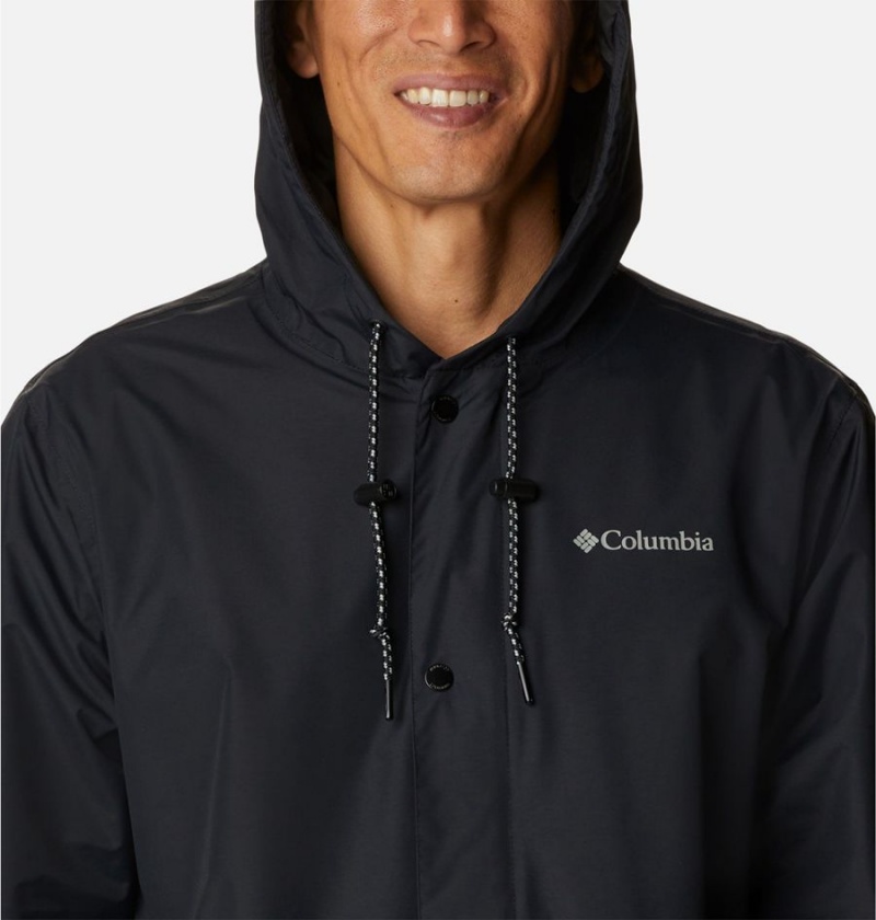 Black Men's Columbia Cedar Cliff Rain Jacket | LKNWG-0321