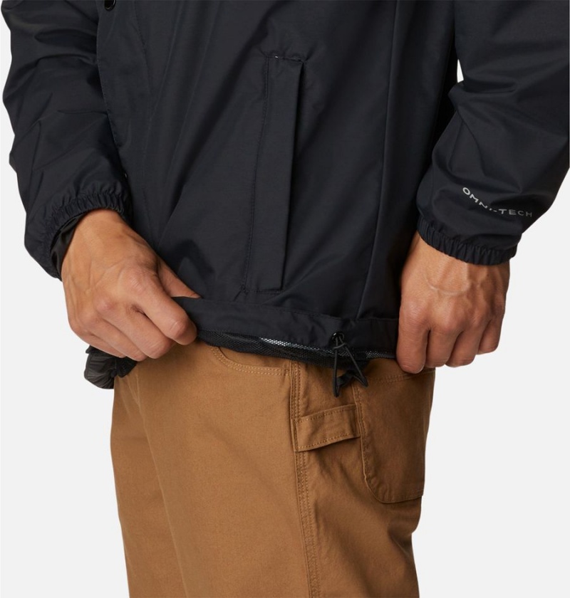 Black Men's Columbia Cedar Cliff Rain Jacket | LKNWG-0321