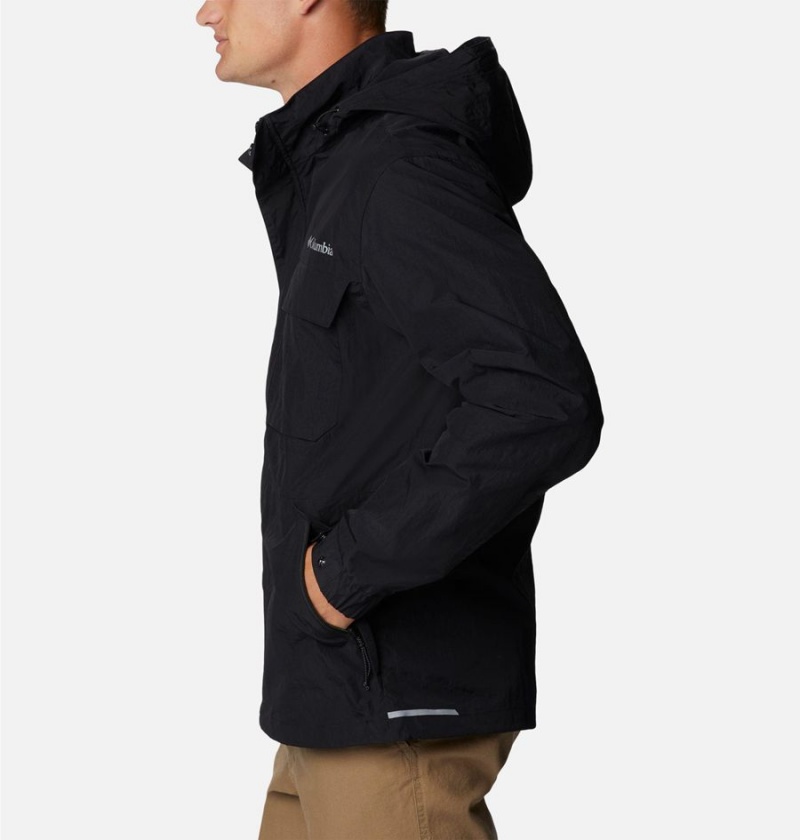 Black Men's Columbia Coho River Jacket Windbreaker | PWFVQ-0427