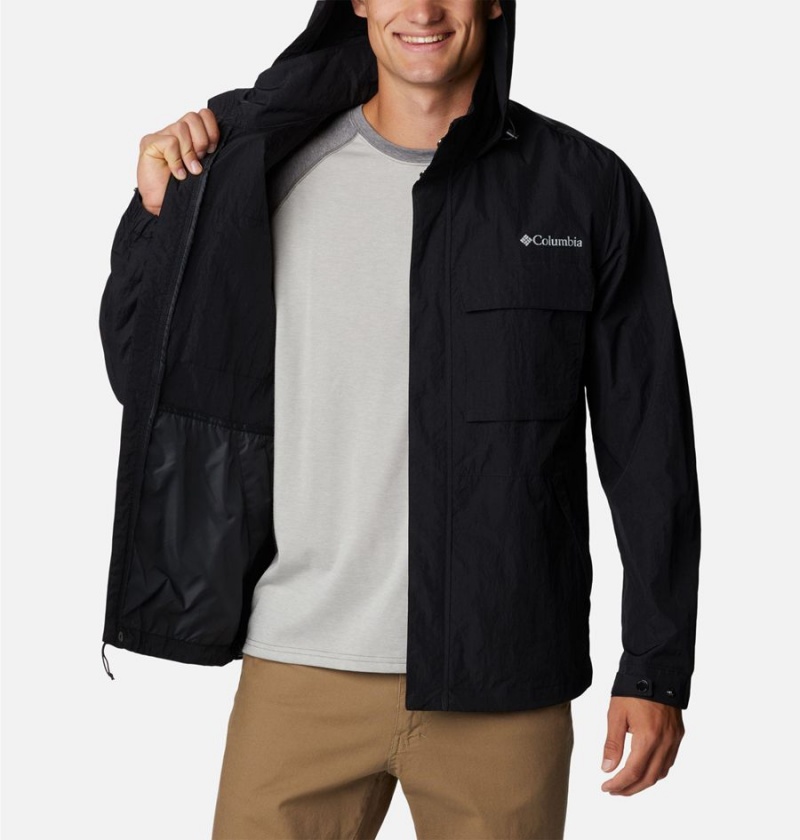 Black Men's Columbia Coho River Jacket Windbreaker | PWFVQ-0427