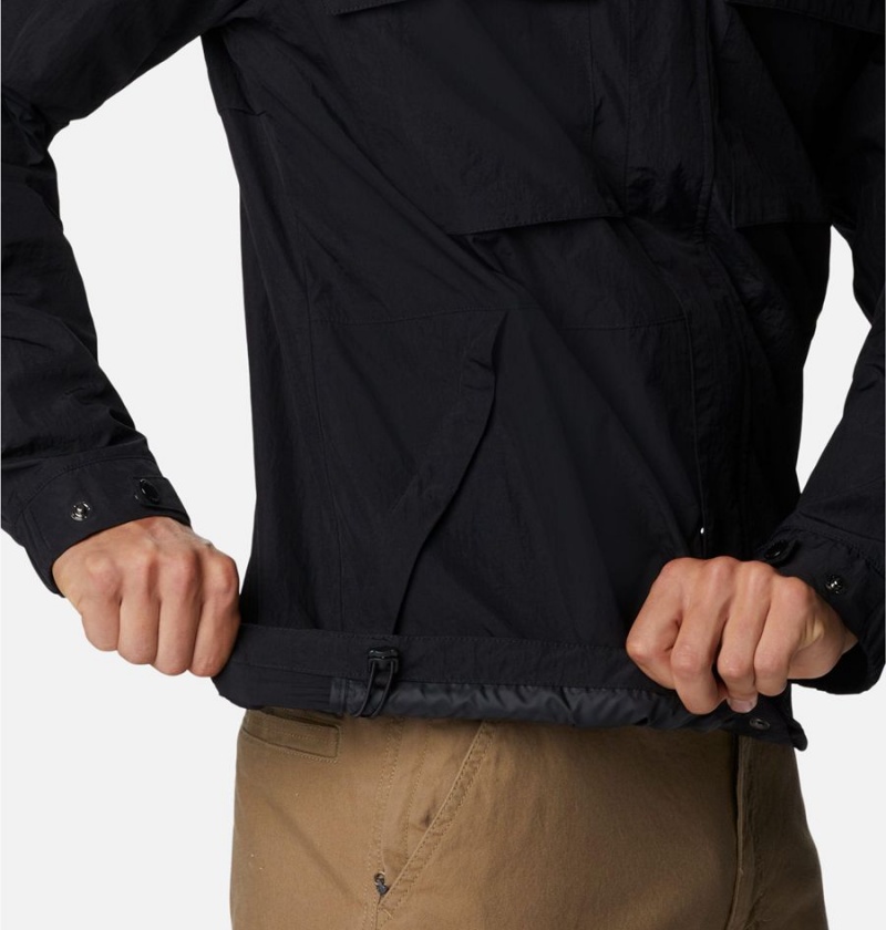 Black Men's Columbia Coho River Jacket Windbreaker | PWFVQ-0427