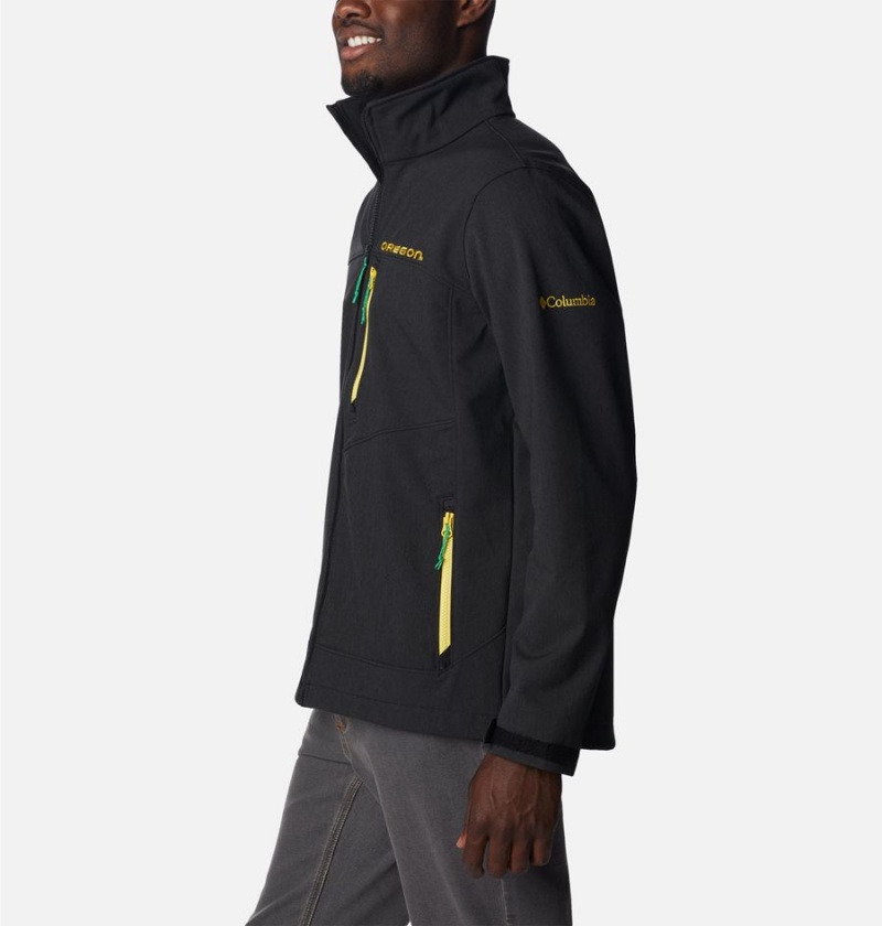 Black Men's Columbia Collegiate Ascender II - Oregon Softshell Jackets | SBWZR-6798