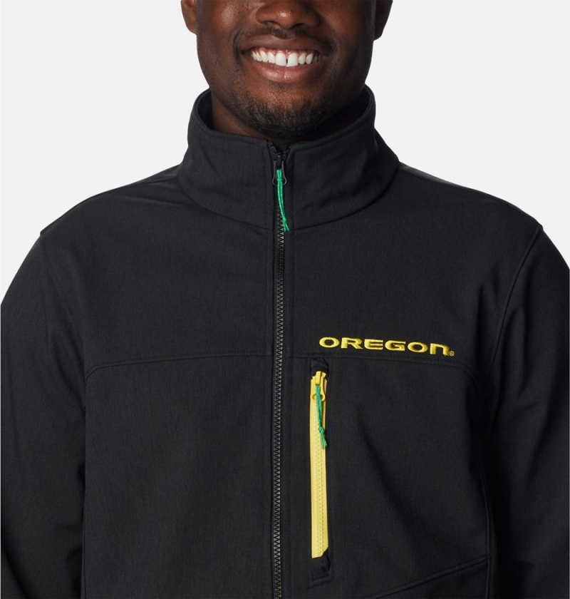 Black Men's Columbia Collegiate Ascender II - Oregon Softshell Jackets | SBWZR-6798