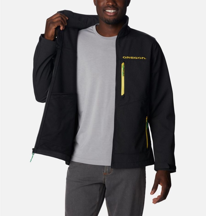 Black Men's Columbia Collegiate Ascender II - Oregon Softshell Jackets | SBWZR-6798