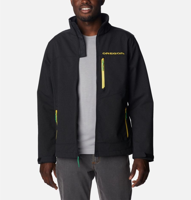 Black Men's Columbia Collegiate Ascender II - Oregon Softshell Jackets | SBWZR-6798