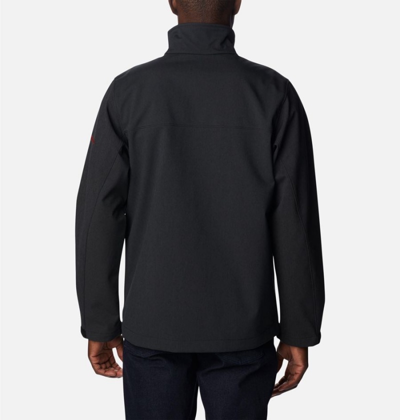 Black Men's Columbia Collegiate Ascender II - Georgia Softshell Jackets | GNKIQ-1204