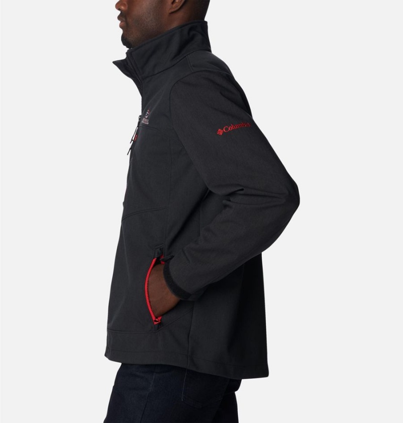 Black Men's Columbia Collegiate Ascender II - Georgia Softshell Jackets | GNKIQ-1204