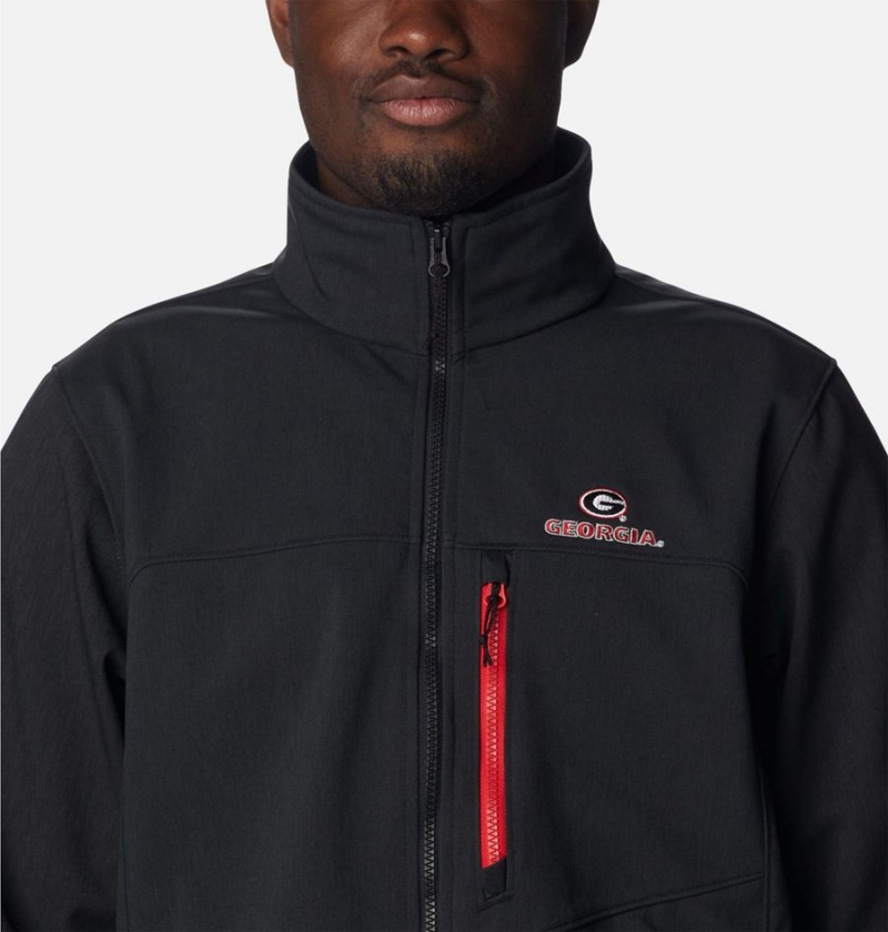 Black Men's Columbia Collegiate Ascender II - Georgia Softshell Jackets | GNKIQ-1204