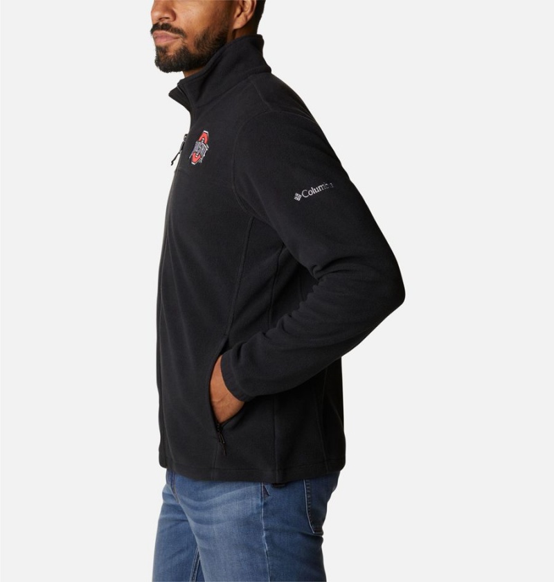 Black Men's Columbia Collegiate Flanker III Fleece Jacket - Ohio Pullover | WJBSK-1604