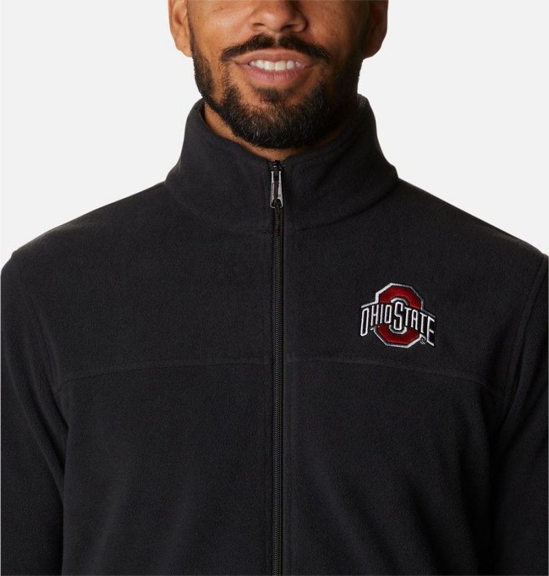 Black Men's Columbia Collegiate Flanker III Fleece Jacket - Ohio Pullover | WJBSK-1604